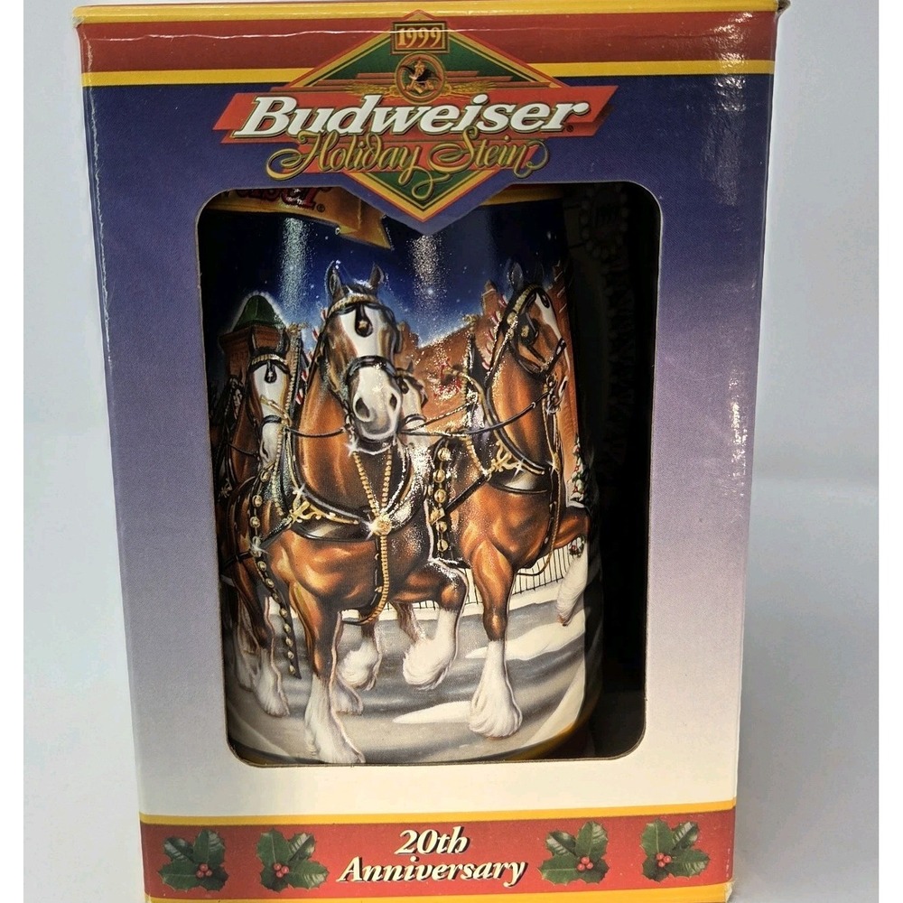 Budweiser Holiday Stein 1999 "A CENTURY OF TRADITION" 20th Anniversary NIB W/COA - Picture 4 of 7